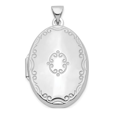 Sterling Silver Fancy Oval Family Photo Locket