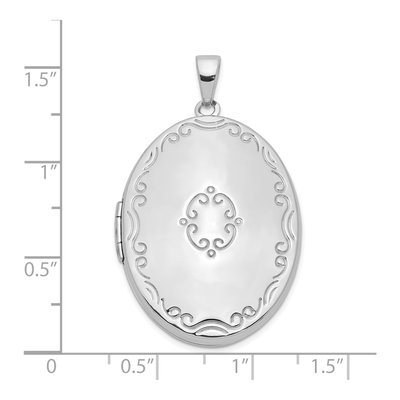 Sterling Silver Scroll Border 4-Photo Family Locket – view 7