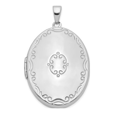 Sterling Silver Scroll Border 4-Photo Family Locket