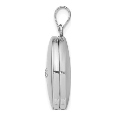 Sterling Silver Diamond Round Locket – view 3