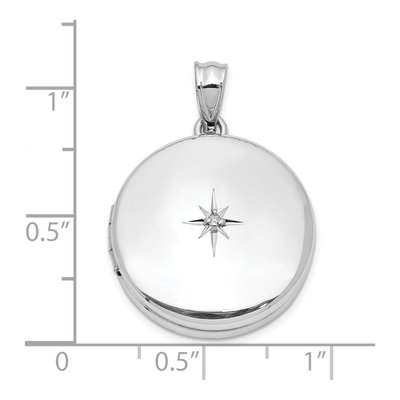 Sterling Silver Diamond Round Locket – view 6