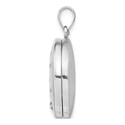 Sterling Silver Diamond Round Locket – view 2