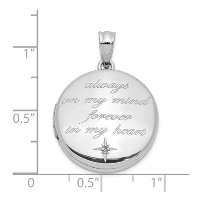Sterling Silver Diamond Round Locket – view 5