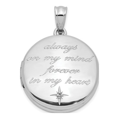 Sterling Silver Diamond Round Locket
