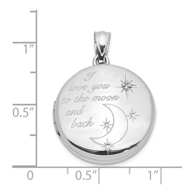 Sterling Silver Diamond Love to Moon Locket – view 6