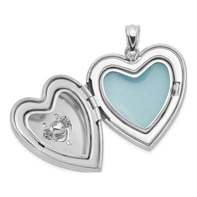 Sterling Silver CZ & Diamond Heart Locket – view 5