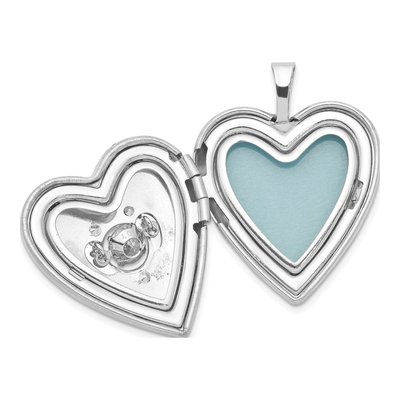 Sterling Silver CZ & Diamond Heart Locket – view 5