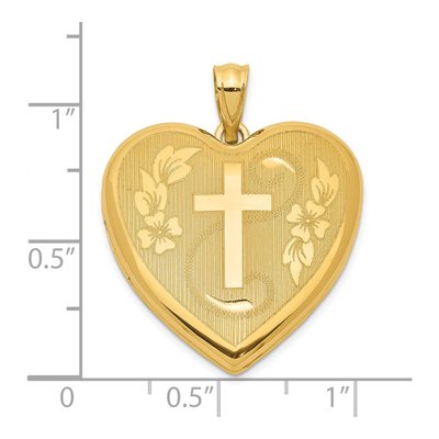 Gold-Plated Sterling Silver Heart Ash Holder Cross Locket – view 7