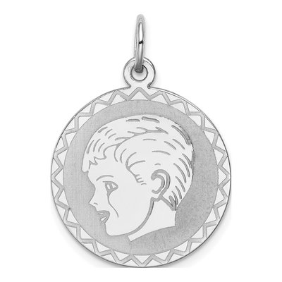 Sterling Silver Boy Disc Charm