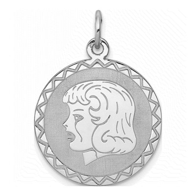 Sterling Silver Girl Disc Charm