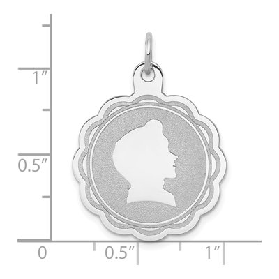 Sterling Silver Boy Disc Charm – view 4