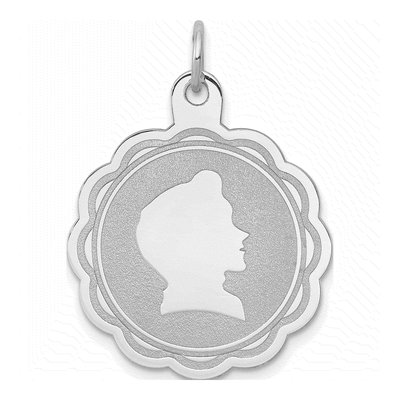 Sterling Silver Boy Disc Charm
