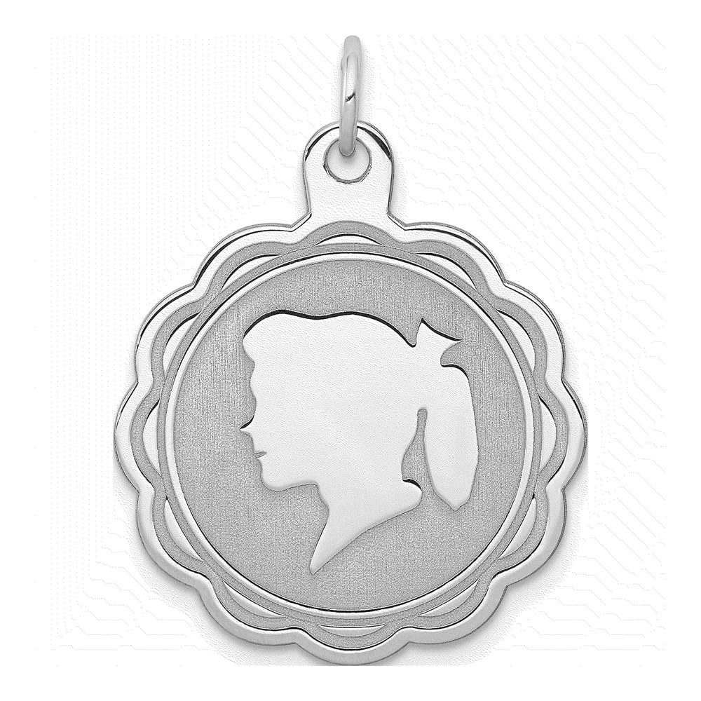 Sterling Silver Girl Disc Charm