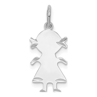 Sterling Silver Girl Disc Charm