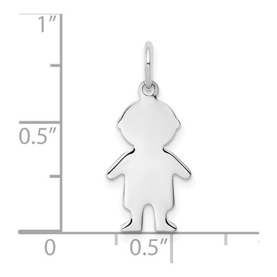 Sterling Silver Boy Disc Charm – view 3