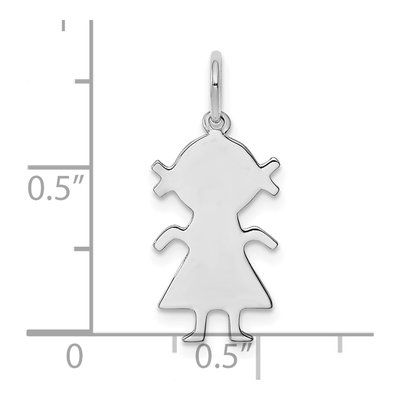 Sterling Silver Girl Disc Charm – view 3