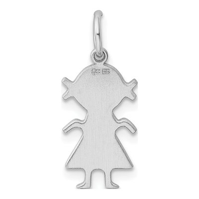 Sterling Silver Girl Disc Charm – view 4