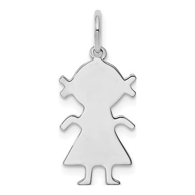 Sterling Silver Girl Disc Charm