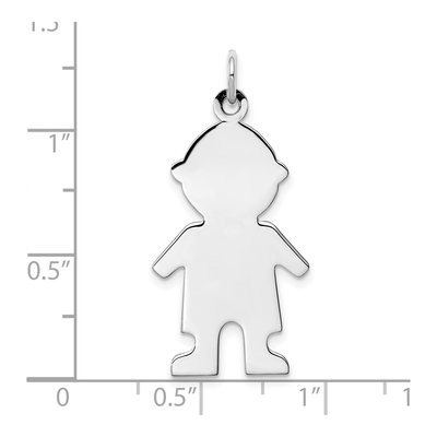 Sterling Silver Boy Disc Charm – view 3