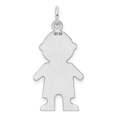 Sterling Silver Boy Disc Charm – view 4