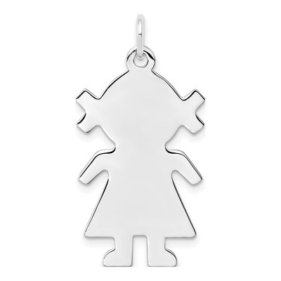 Sterling Silver Girl Disc Charm