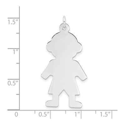 Sterling Silver Boy Disc Charm – view 4