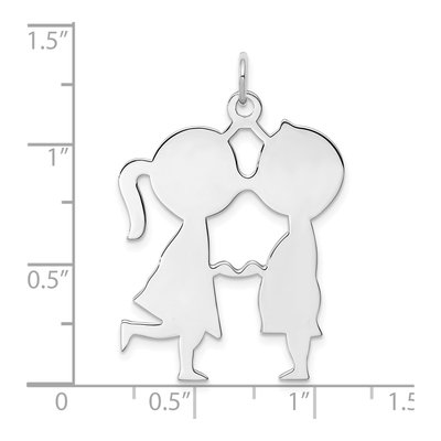 Sterling Silver Boy Girl Disc Charm – view 3