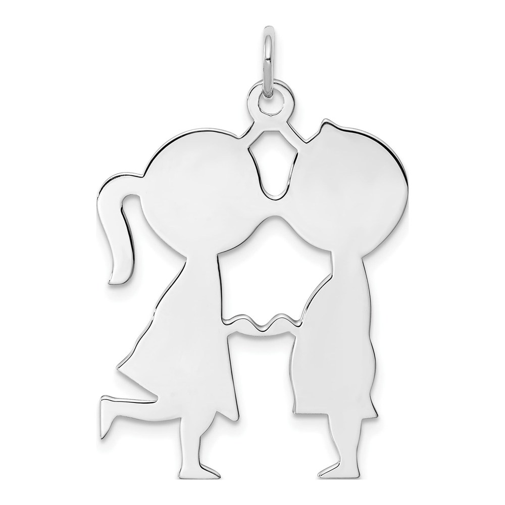 Sterling Silver Boy Girl Disc Charm