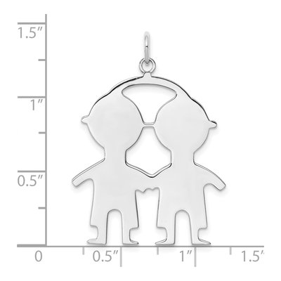 Sterling Silver Boy Disc Charm – view 3