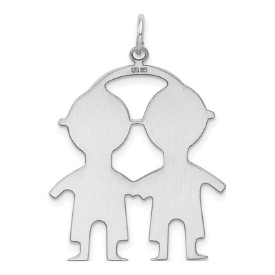 Sterling Silver Boy Disc Charm – view 4