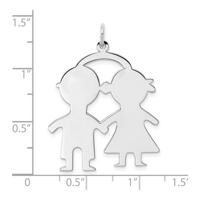 Sterling Silver Boy Girl Disc Charm – view 3