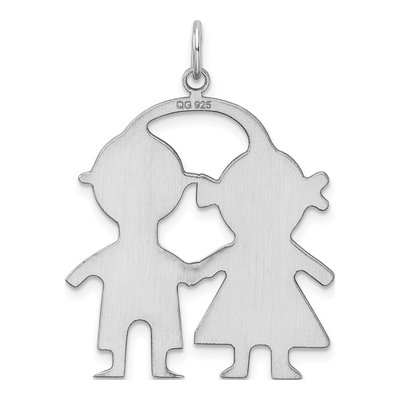 Sterling Silver Boy Girl Disc Charm – view 4