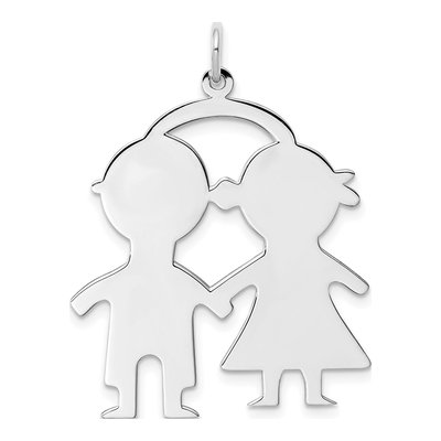 Sterling Silver Boy Girl Disc Charm