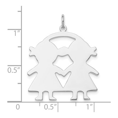 Sterling Silver Girl Disc Pendant – view 4