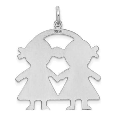 Sterling Silver Girl Disc Pendant – view 5