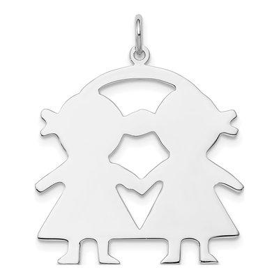 Sterling Silver Girl Disc Pendant