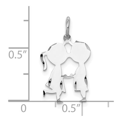 Sterling Silver Boy Girl Disc Charm – view 3