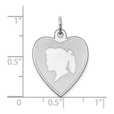 Sterling Silver Girl Disc Charm – view 4