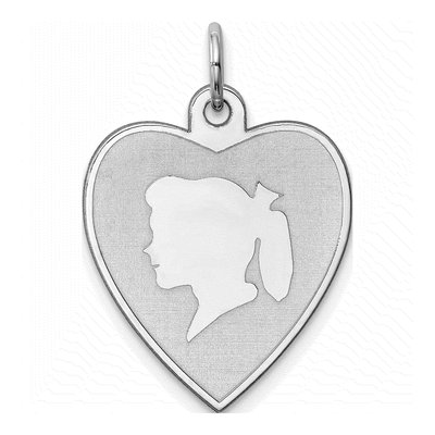Sterling Silver Girl Disc Charm