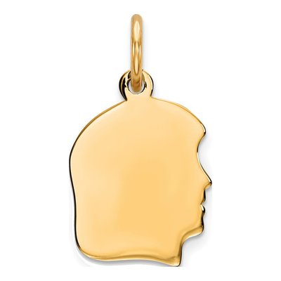 Gold-Plated Sterling Silver Girl Disc Charm
