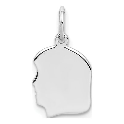 Sterling Silver Girl Disc Charm