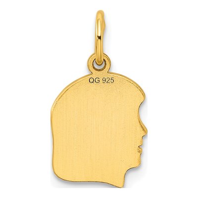 Gold-Plated Sterling Silver Girl Disc Charm – view 4