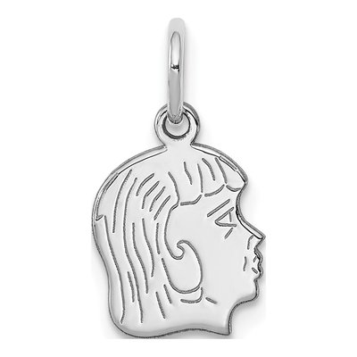Sterling Silver Girl Disc Charm