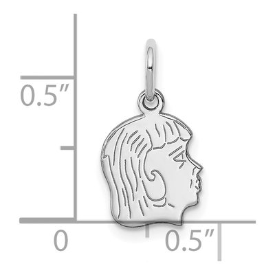 Sterling Silver Girl Disc Charm – view 4