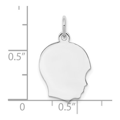 Sterling Silver Boy Disc Charm – view 3