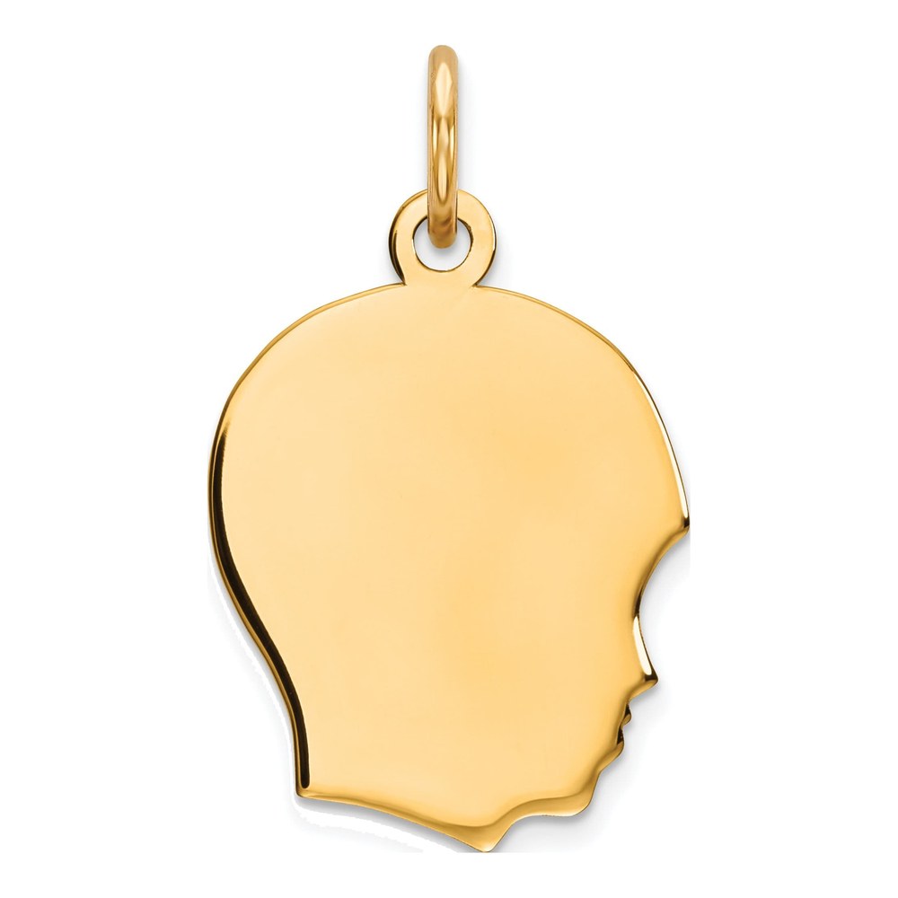 Sterling Silver Gold-Plated Gp Engravable Boy Polished Disc Charm Pendant