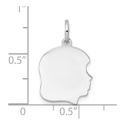 Sterling Silver Girl Disc Charm – view 3