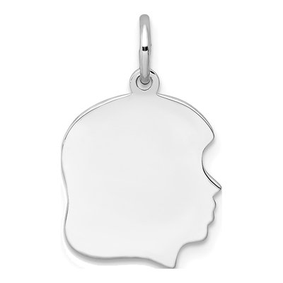 Sterling Silver Girl Disc Charm