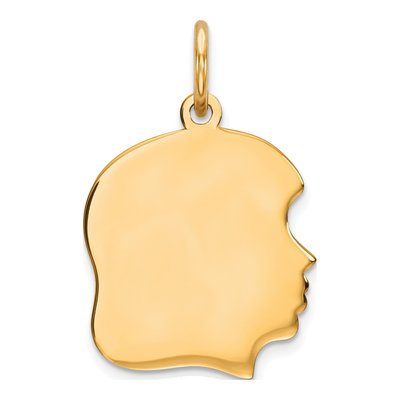 Gold-Plated Sterling Silver Girl Disc Charm