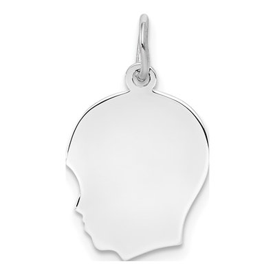 Sterling Silver Boy Disc Pendant